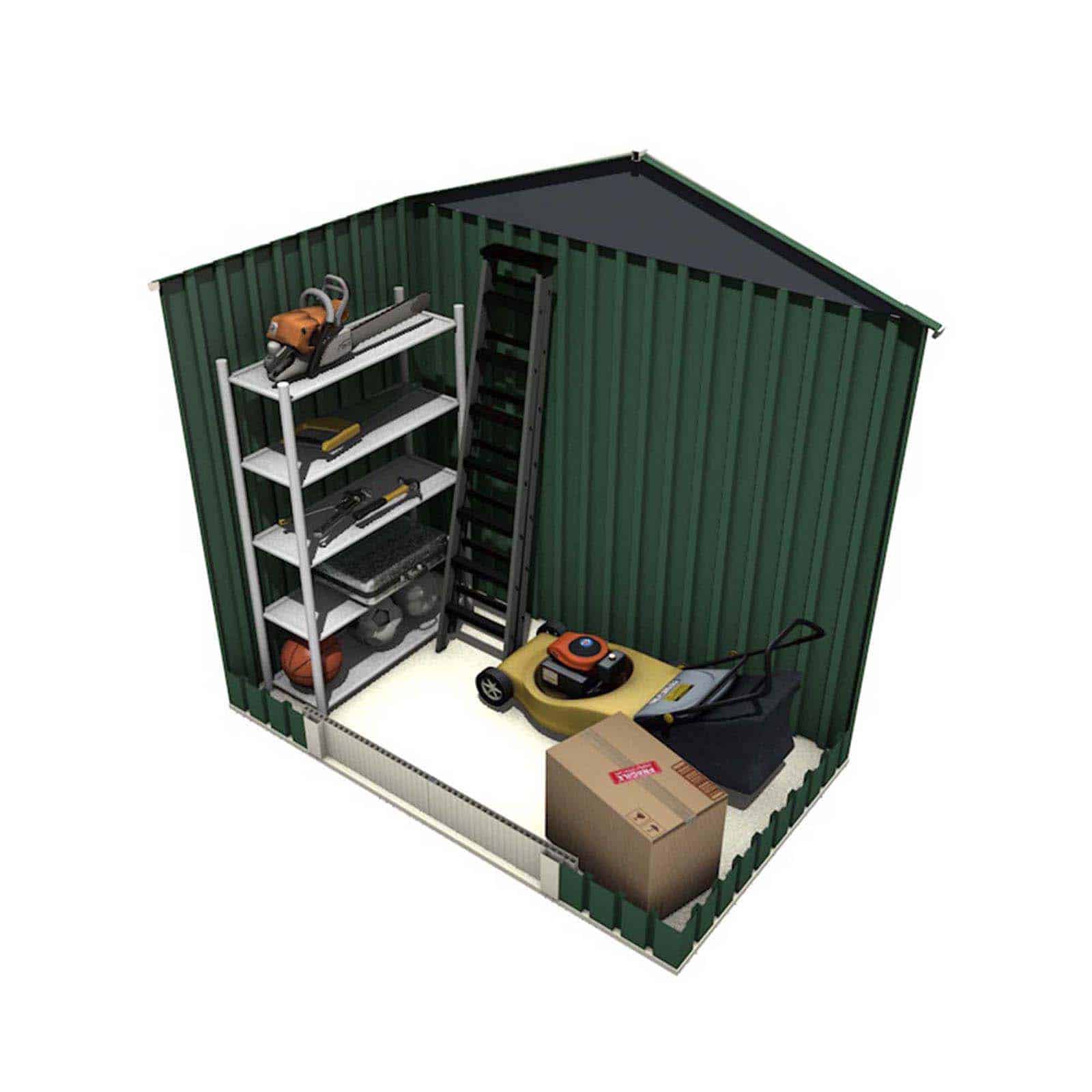 Abrigo de jardim em metal 121x201x190 cm (2,43 m²) Yorkshire verde Caseta jardín metálica 121x201x190 cm (2,43 m²) Yorkshire verde