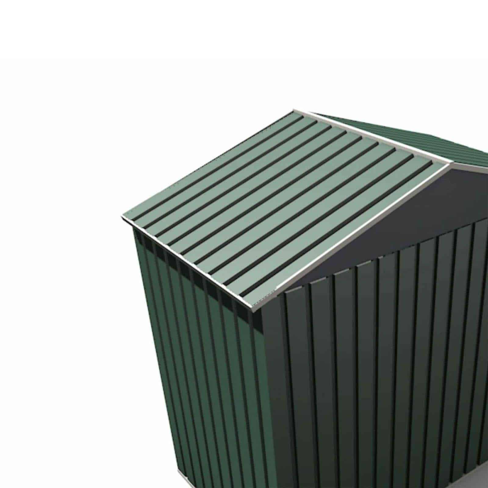 Abrigo de jardim em metal 121x201x190 cm (2,43 m²) Yorkshire verde Caseta jardín metálica 121x201x190 cm (2,43 m²) Yorkshire verde