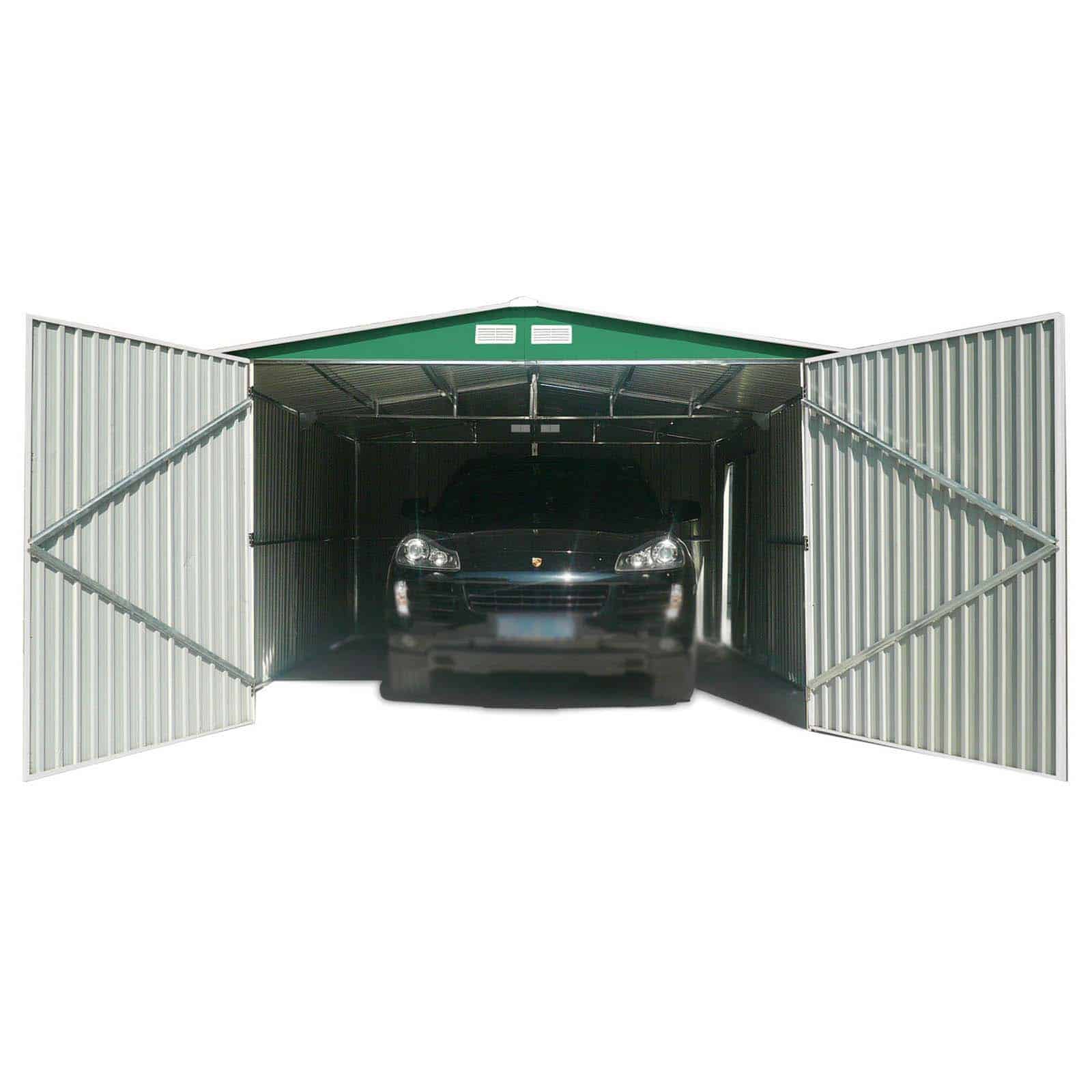 Garagem metálica 540x380x232 cm (20,5 m²) Oxford verde Garaje metálico 540x380x232 cm (20,5 m² ) Oxford verde