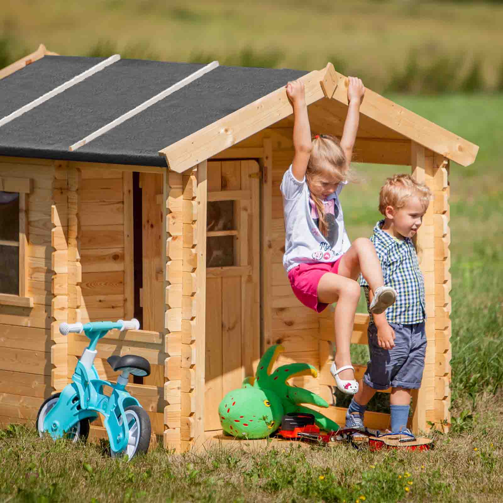 Casa de brincar de madeira 146x181x145 cm (2,64 m²) OUTDOOR TOYS Peter Casita infantil de madera 146x181x145 cm (2,64 m²) OUTDOOR TOYS Peter