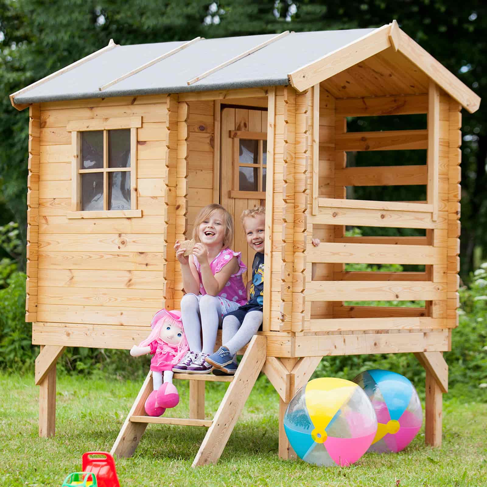 Casa de brincar de madeira 181x146x205 cm (2,6 m²) OUTDOOR TOYS Maya Casita infantil de madera 181x146x205 cm (2,6 m²) OUTDOOR TOYS Maya