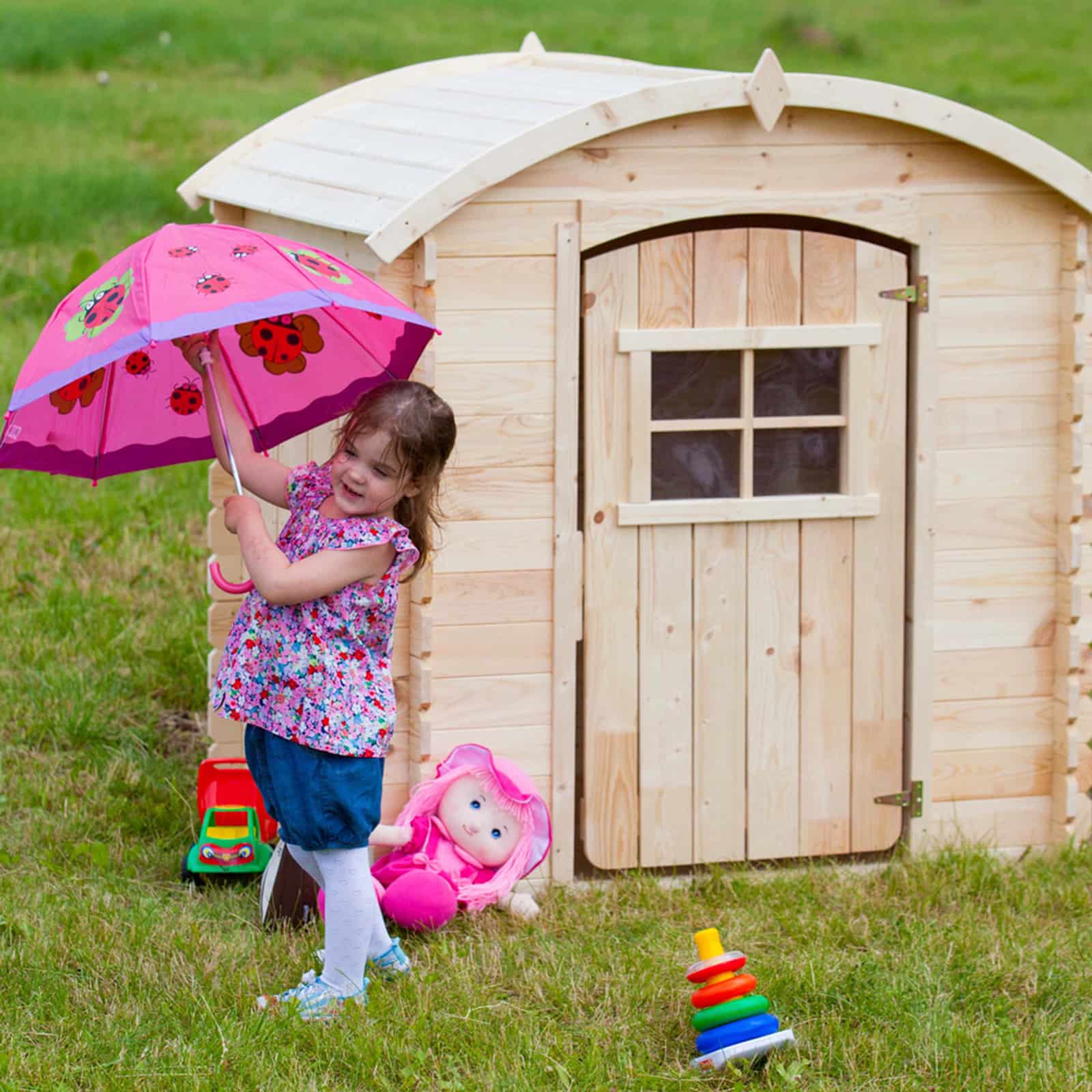 Casa de brincar de madeira 112x146x145 cm (1,63 m²) OUTDOOR TOYS Bambi Casita infantil de madera 112x146x145 cm (1,63 m²) OUTDOOR TOYS Bambi