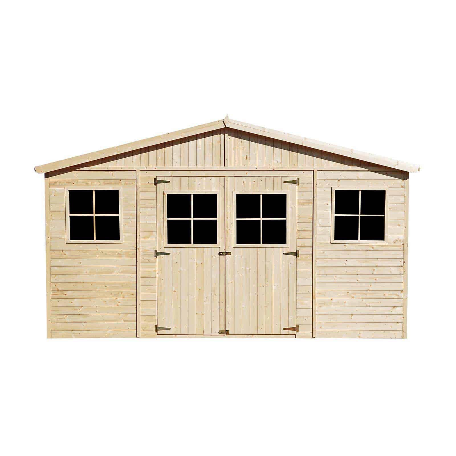 Garagem em madeira 500x300x222/192 cm (15 m²) Mikhail I Garaje de madera 320x418x188/246 cm (13,24 m²) Vladimir