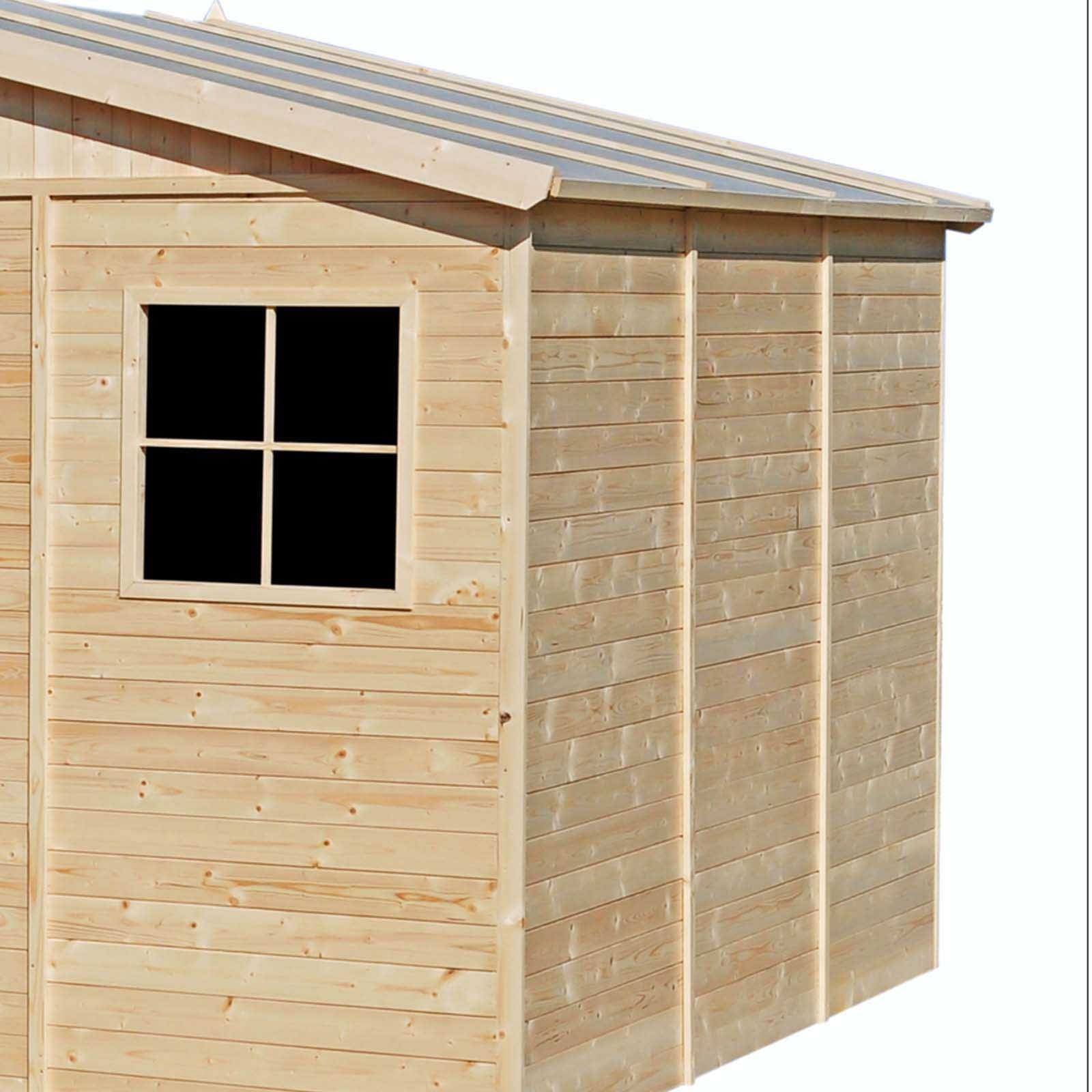 Garagem em madeira 500x300x222/192 cm (15 m²) Mikhail I Garaje de madera 320x418x188/246 cm (13,24 m²) Vladimir