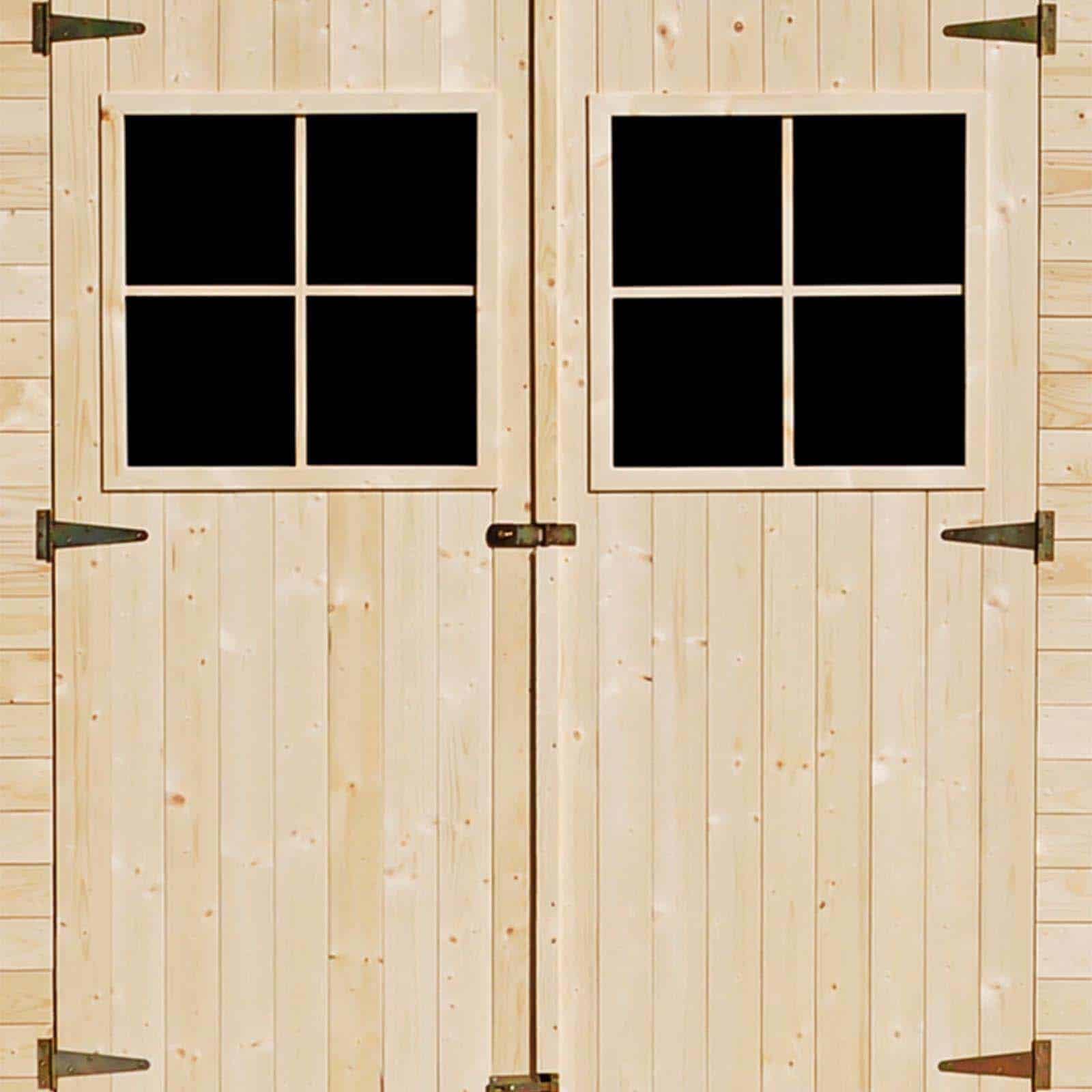 Garagem em madeira 500x300x222/192 cm (15 m²) Mikhail I Garaje de madera 320x418x188/246 cm (13,24 m²) Vladimir