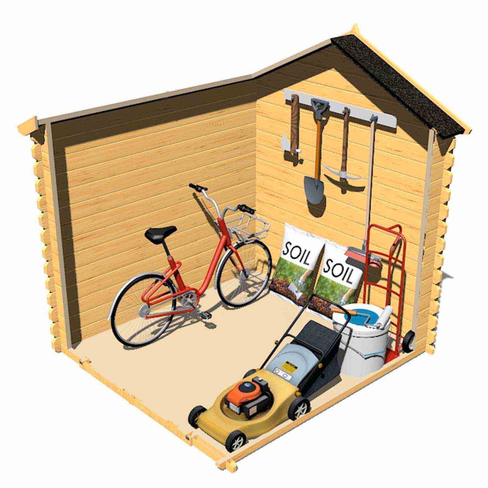 Abrigo de jardim em madeira 196x186x183/218 cm (3,65 m²) Alexander I Caseta de madera 196x186x183/218 cm (3,65 m²) Alexander I