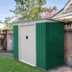Abrigo de jardim em metal 121x201x176 cm (2,43 m²) Buckingham verde