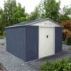 Caseta jardín metálica 241x321x205 cm (7,74 m²) Bristol gris