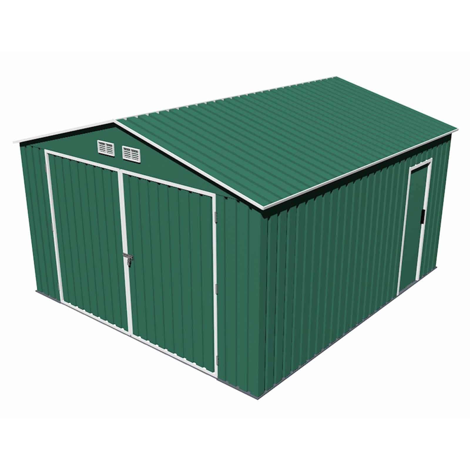 Garagem metálica 420x380x232 cm (16 m²) Norfolk verde Garaje metálico 420x380x232 cm (16 m²) Norfolk verde