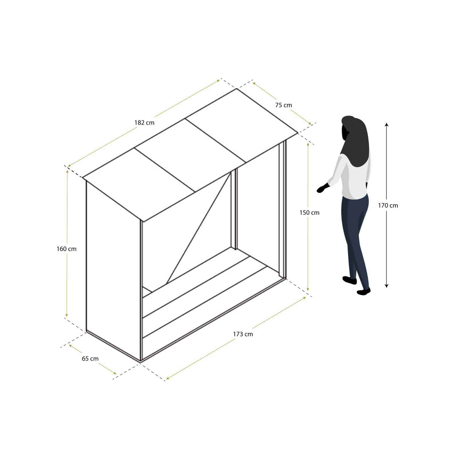 Lenheiro para exterior 75x182x160 cm Holman Leñero exterior 75x182x160 cm Holman