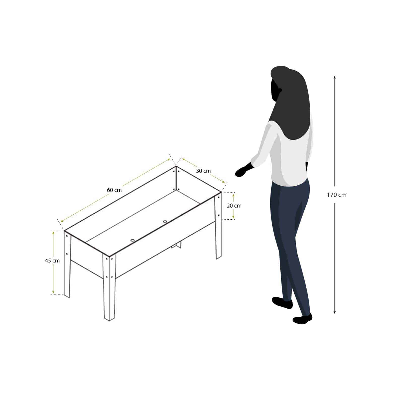 Horta urbana metálica 60x30x45 cm (36L) Nature Grove I verde Huerto urbano de metal 60x30x45 cm (36L) Nature Grove I verde