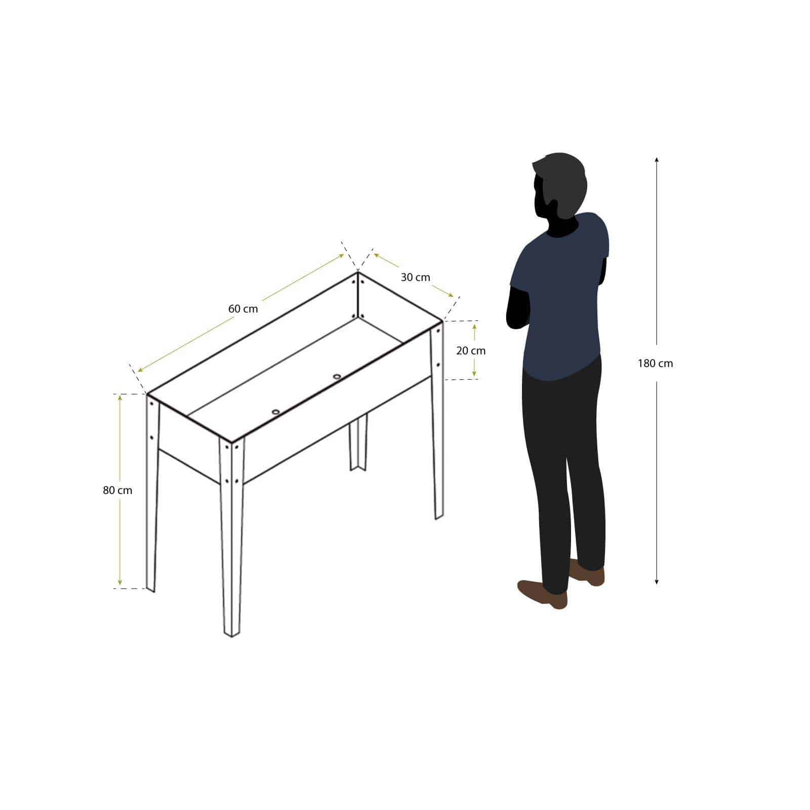 Horta urbana metálica 60x30x80 cm (36L) Nature Grove II verde Huerto urbano de metal 60x30x80 cm (36L) Nature Grove II verde