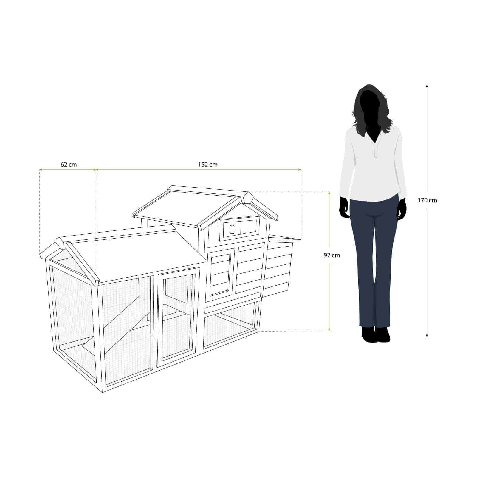 Galinheiro exterior 62x152x92 cm Kansas Gallinero exterior 62x152x92 cm Kansas
