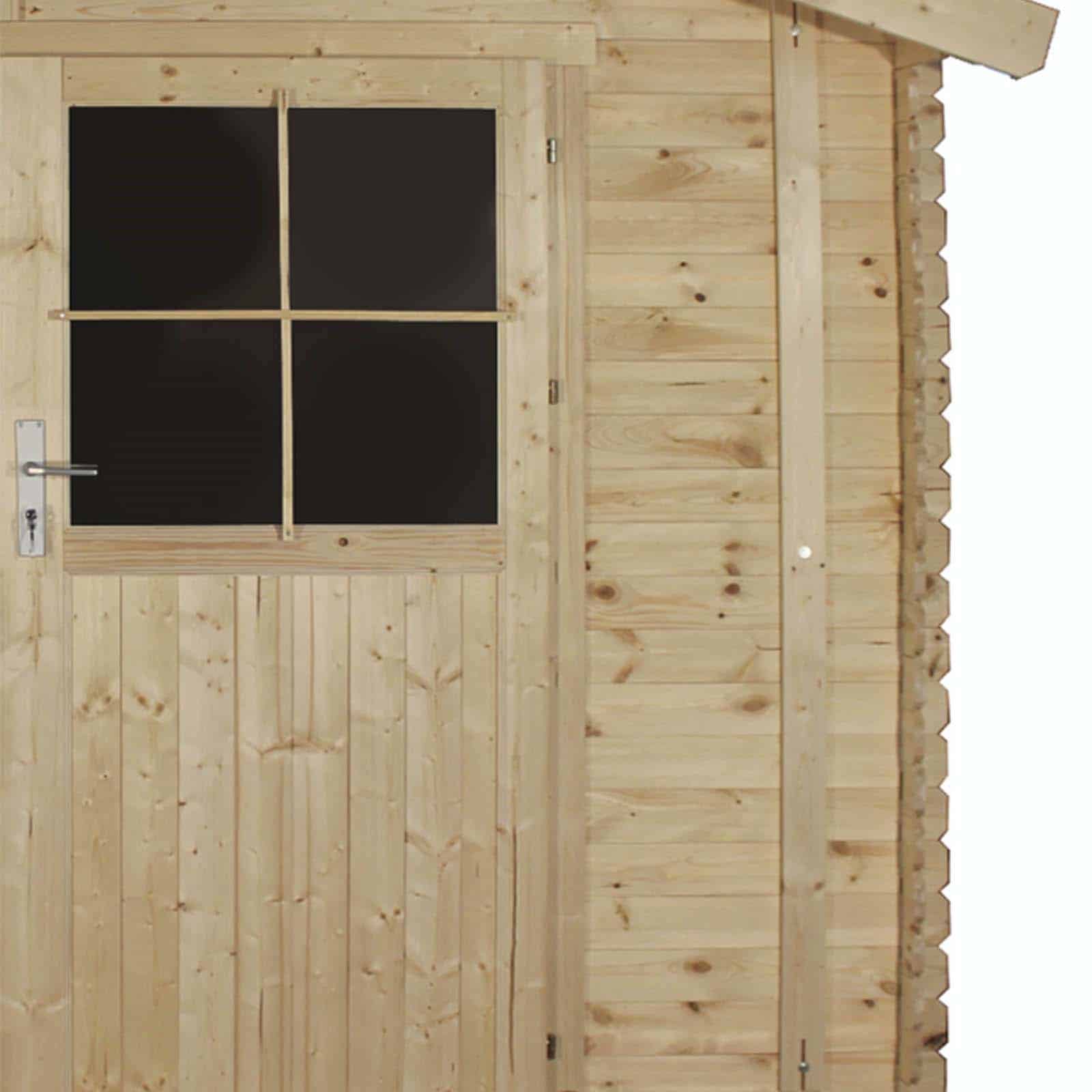 Abrigo de madeira com encaixe macho/fêmea 318x316x253/200 (9 m²) Petrov Caseta de madera machihembrada 318x316x253 cm (9 m²) Petrov