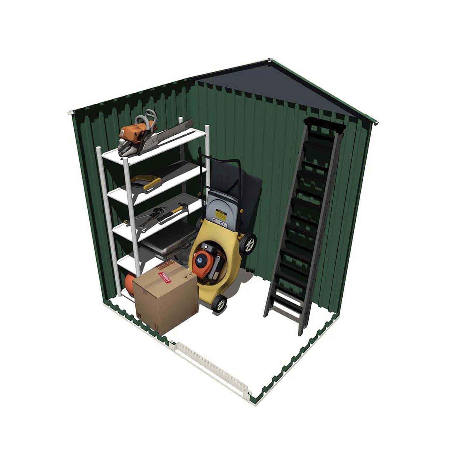 Abrigo de jardim em metal 155 x 130 x 186 cm (2 m²) Milton verde Caseta jardín metálica 155 x 130 x 186 cm (2 m²) Milton verde