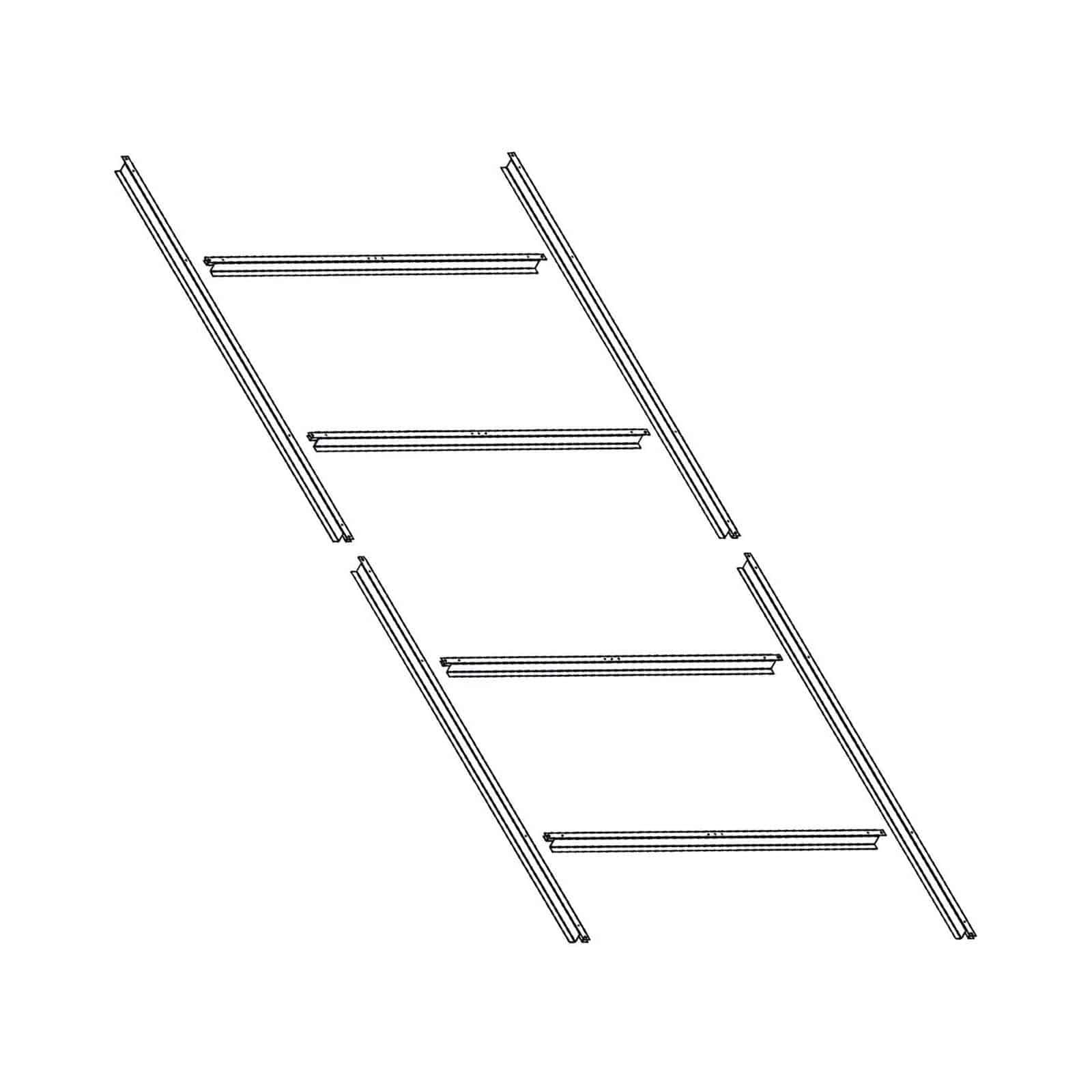 Pré-instalação de pavimento para abrigos em metal 251x171 cm (4,72 m²) Pre-instalación suelo casetas metálicas 251x171 cm (4,72 m²)