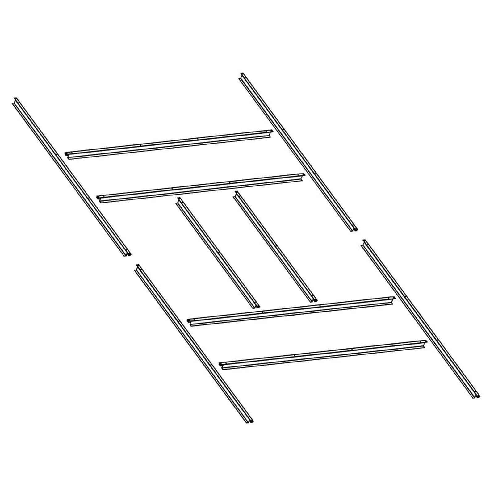 Pré-instalação de chão para abrigos em metal 311x231 cm (7,74 m²) Pre-instalación suelo casetas metálicas 311x231 cm (7,74 m²)