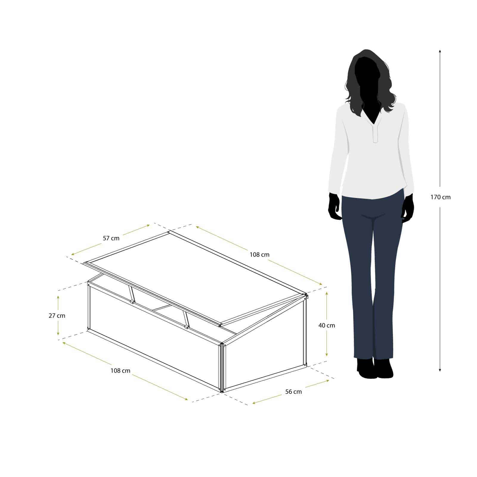 Estufa de policarbonato 56x108x40 cm Jaca I Invernadero de policarbonato 56x108x40 cm Jaca I