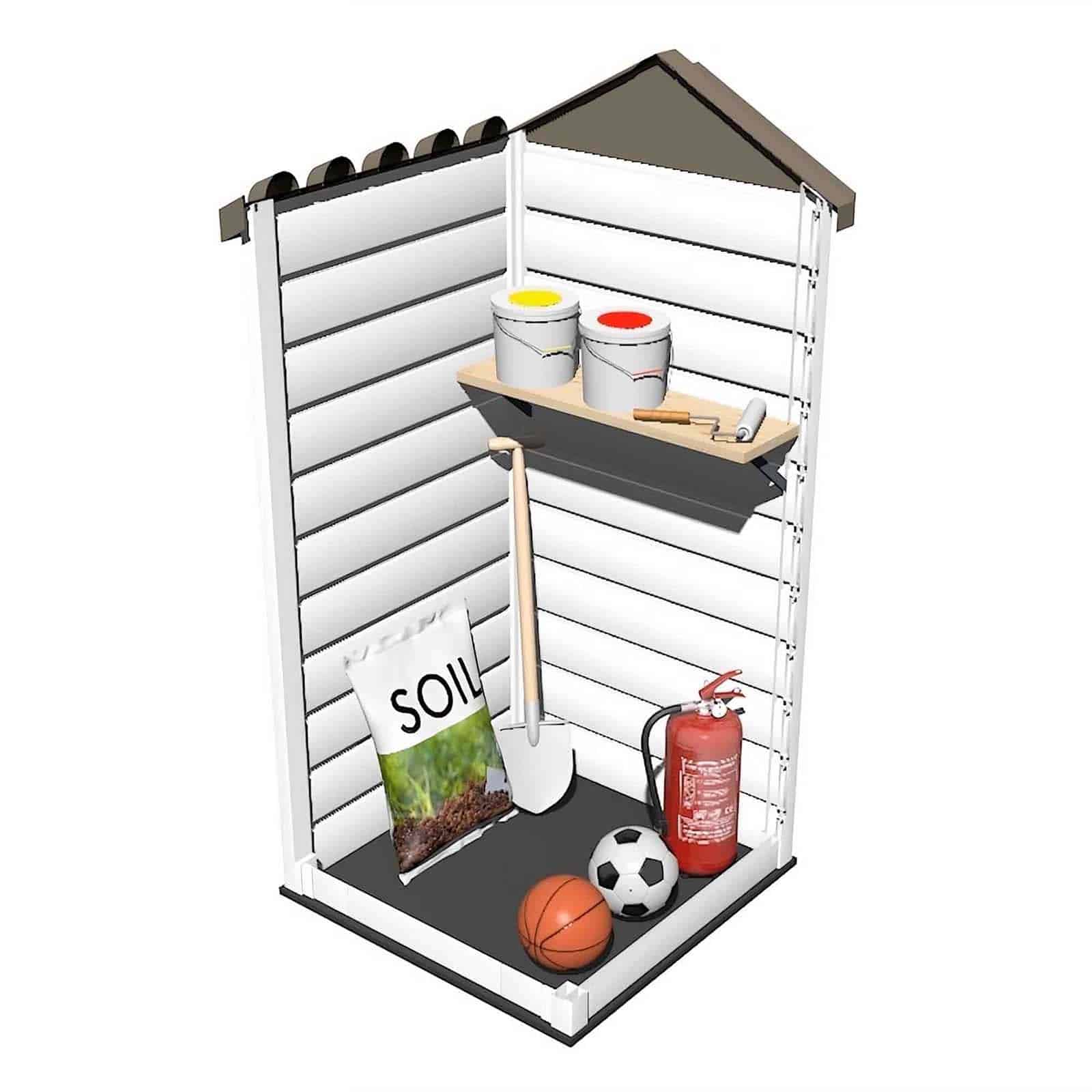 Abrigo de jardim em resina com chão 97x97x203 cm (1 m²) Tuscany Evo 80 branco Caseta jardín resina con suelo 97x97x203 cm (1 m²) Tuscany Evo 80 blanco