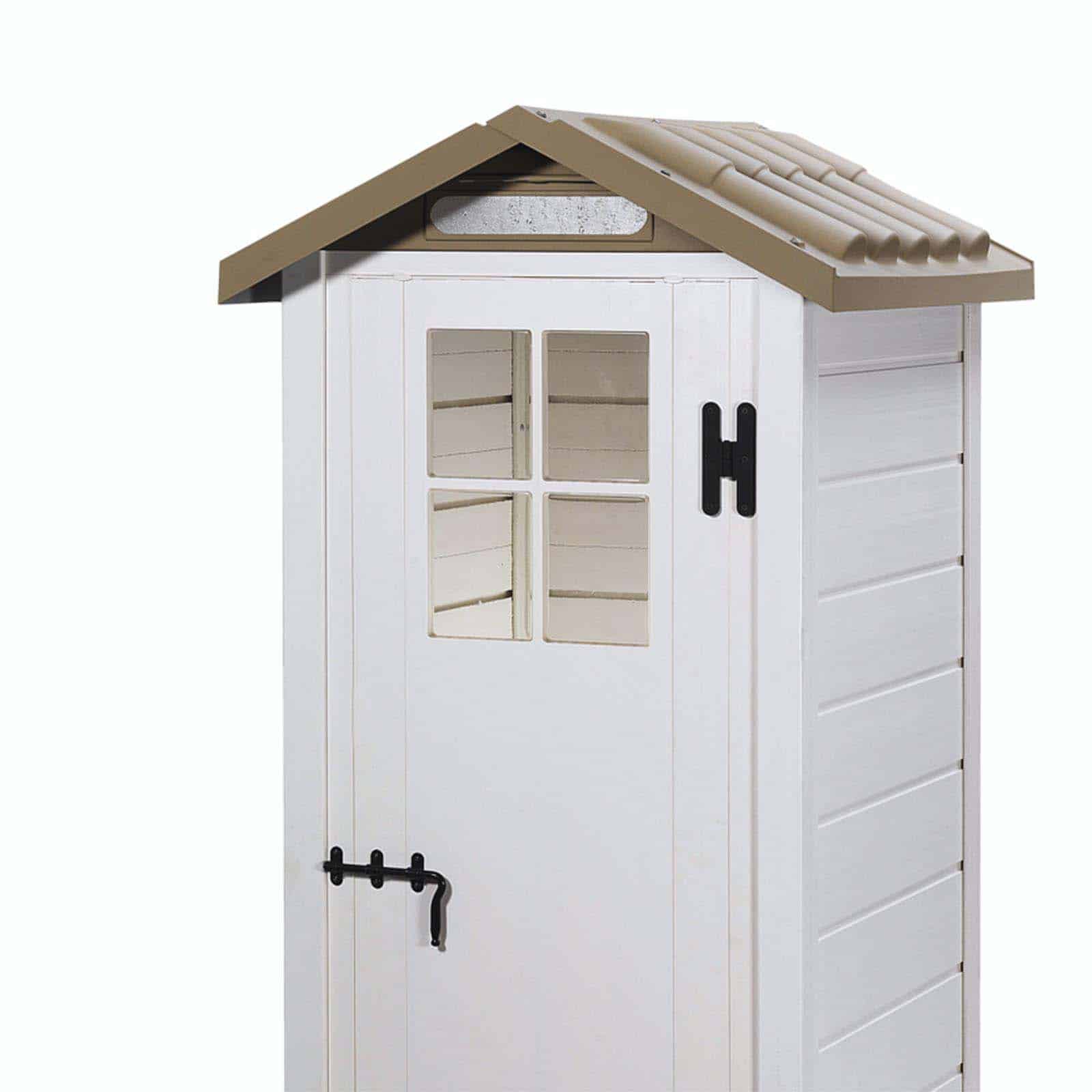 Abrigo de jardim em resina com chão 97x97x203 cm (1 m²) Tuscany Evo 80 branco Caseta jardín resina con suelo 97x97x203 cm (1 m²) Tuscany Evo 80 blanco