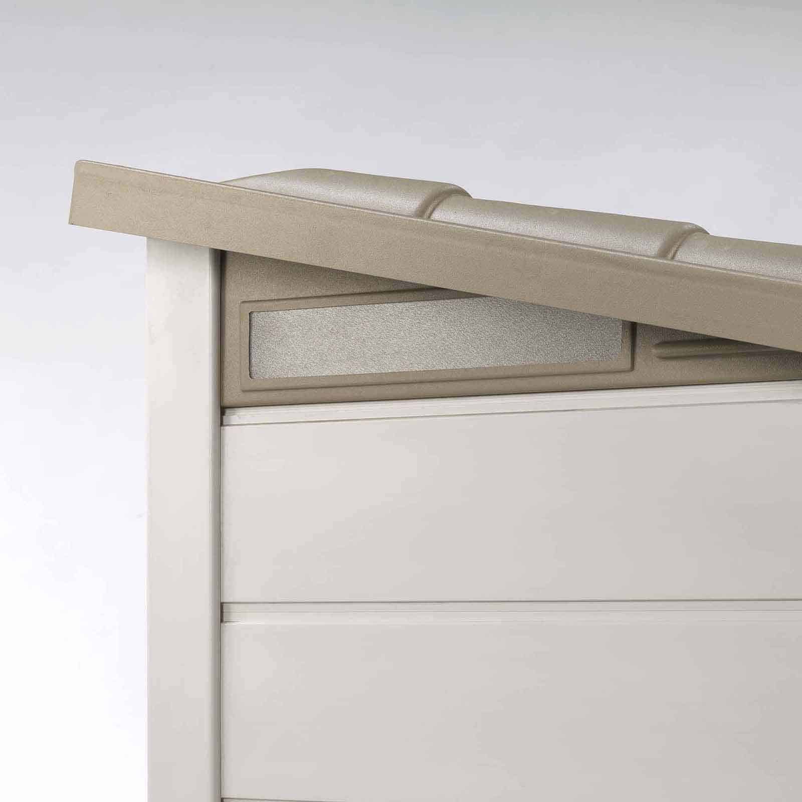 Abrigo de jardim em resina com chão 139x95x201 cm (0,88 m²) Tuscany Evo 100 branco Caseta jardín resina con suelo 139x95x201 cm (0,88 m²) Tuscany Evo 100 blanco