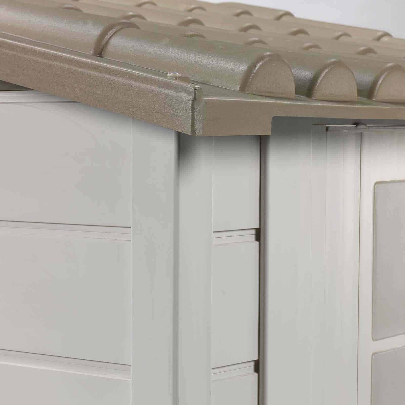 Abrigo de jardim em resina com chão 139x95x201 cm (0,88 m²) Tuscany Evo 100 branco Caseta jardín resina con suelo 139x95x201 cm (0,88 m²) Tuscany Evo 100 blanco