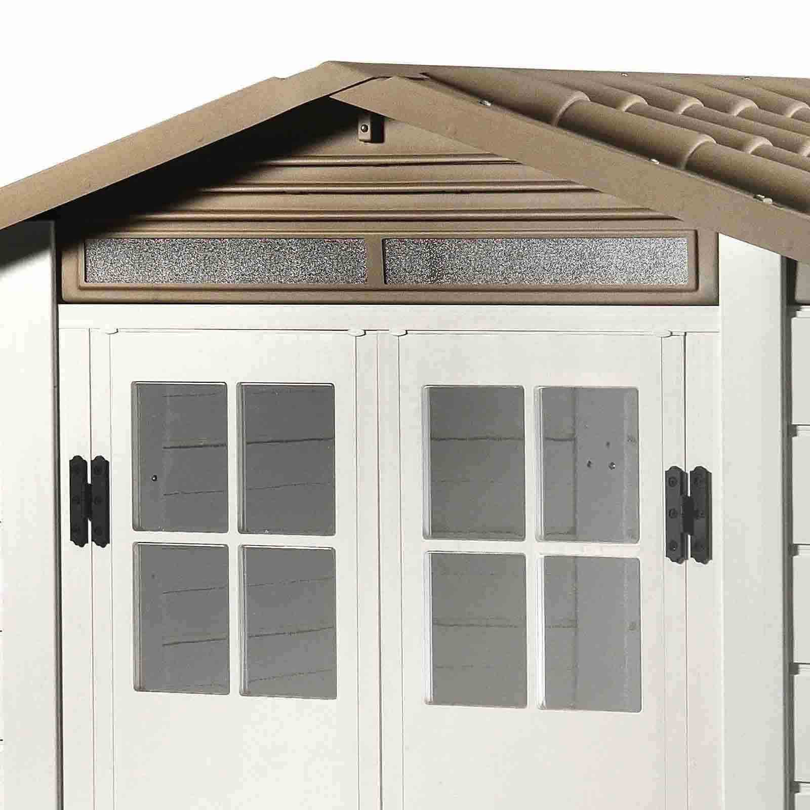 Abrigo de jardim em resina com chão 181x220x216 cm (4 m²) Tuscany Evo 200 branco Caseta jardín resina con suelo 181x220x216 cm (4 m²) Tuscany Evo 200 blanco