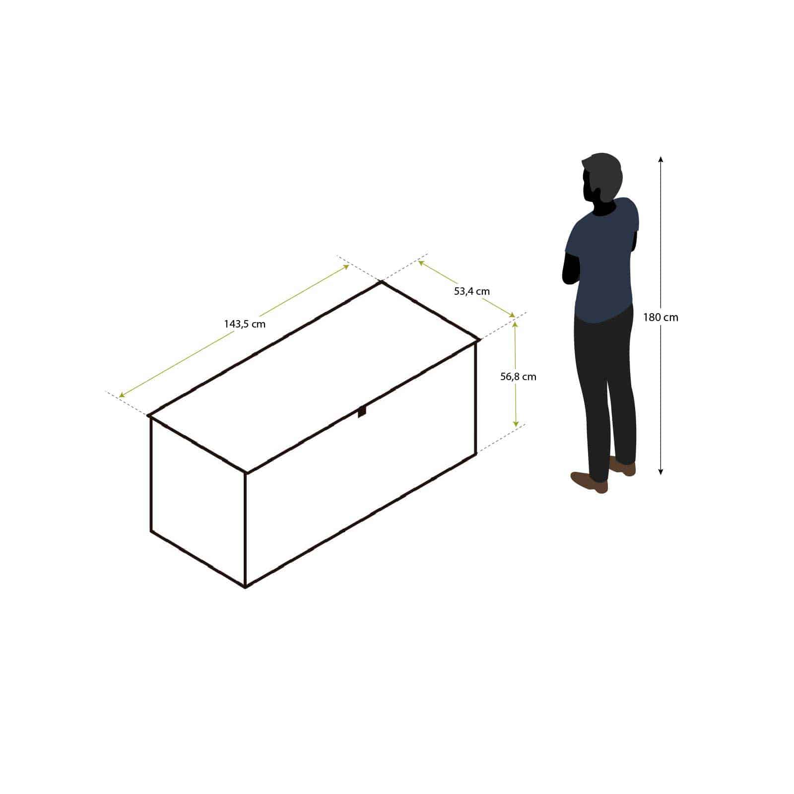 Baú de resina 53x143x56 cm (390L) Lift cinzento Arcón resina 53x143x56 cm (390L) Lift gris