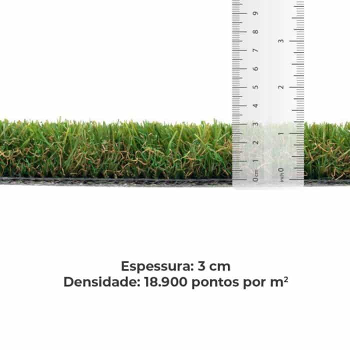 Relva artificial com 30 mm de espessura (500x200 cm) com efeito de memória Greenhill Pro II