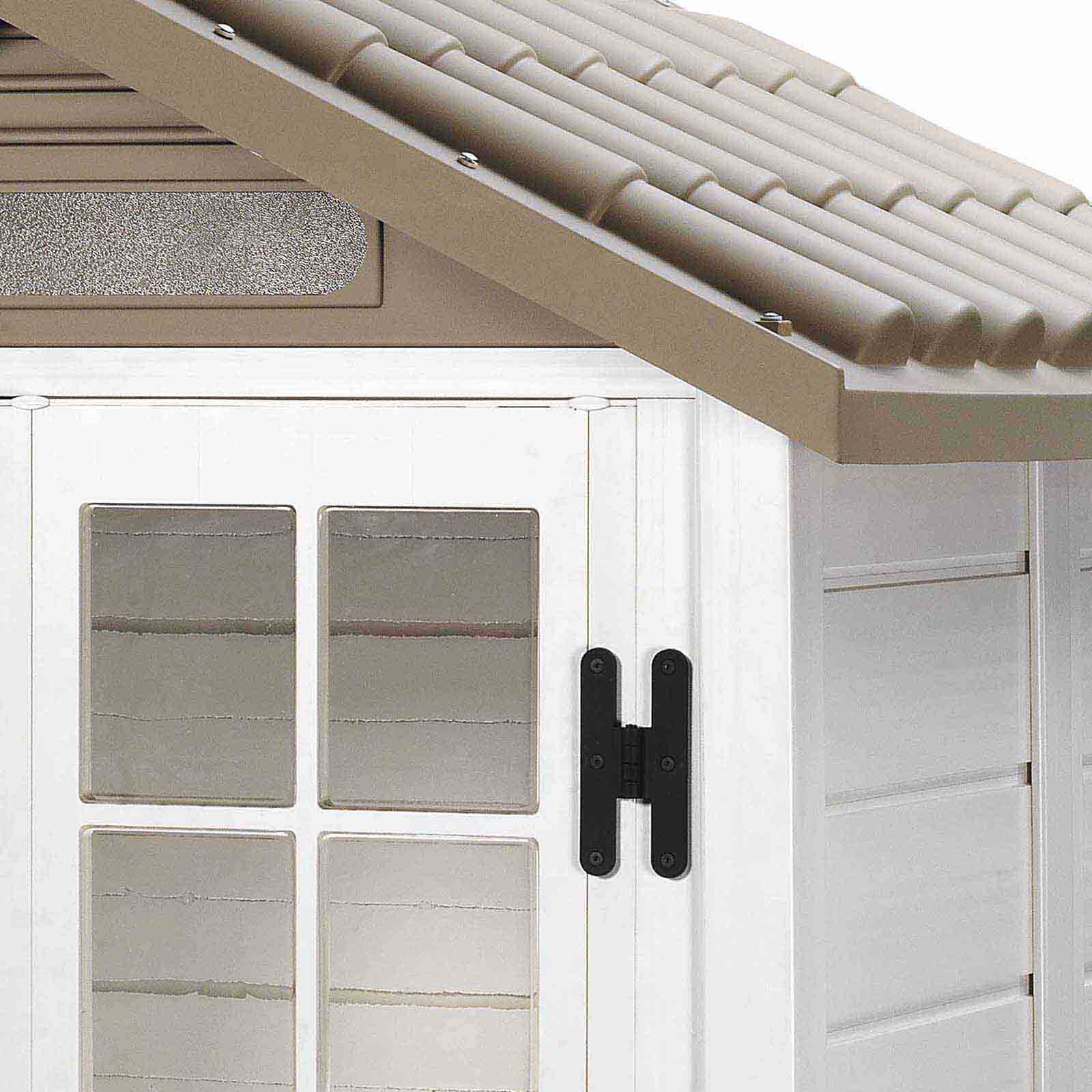 Abrigo de jardim em resina com chão 137x144x214 cm (2 m²) Tuscany Evo 120 branco Caseta jardín resina con suelo 137x144x214 cm (2 m²) Tuscany Evo 120 blanco