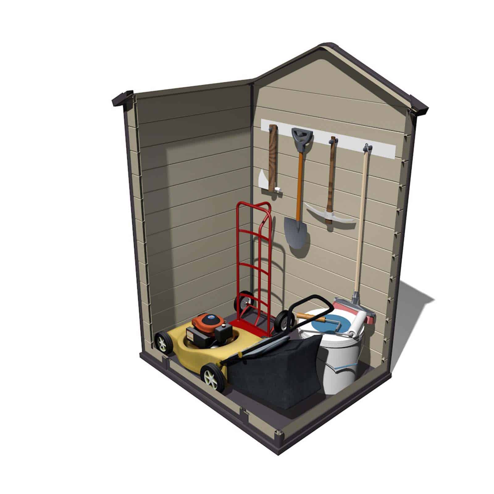 Abrigo de jardim em resina 102x132x203 cm (1,34 m²) Stella bege Caseta jardín resina 102x132x203 cm (1,34 m²) Stella beige