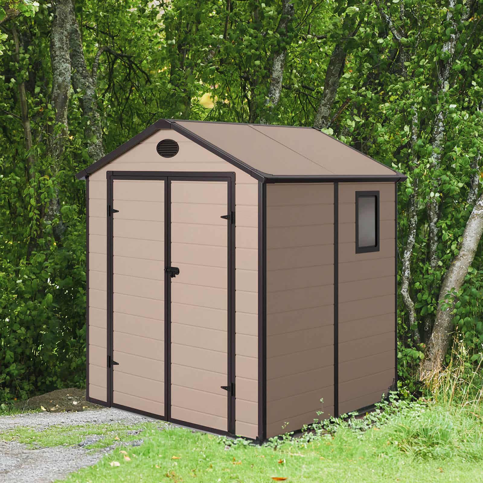 Abrigo de jardim em resina 190x188x225 cm (3,57 m²) Isabella bege Abrigo de jardim em resina 190x188x225 cm (3,57 m²) Isabella bege - Image 2