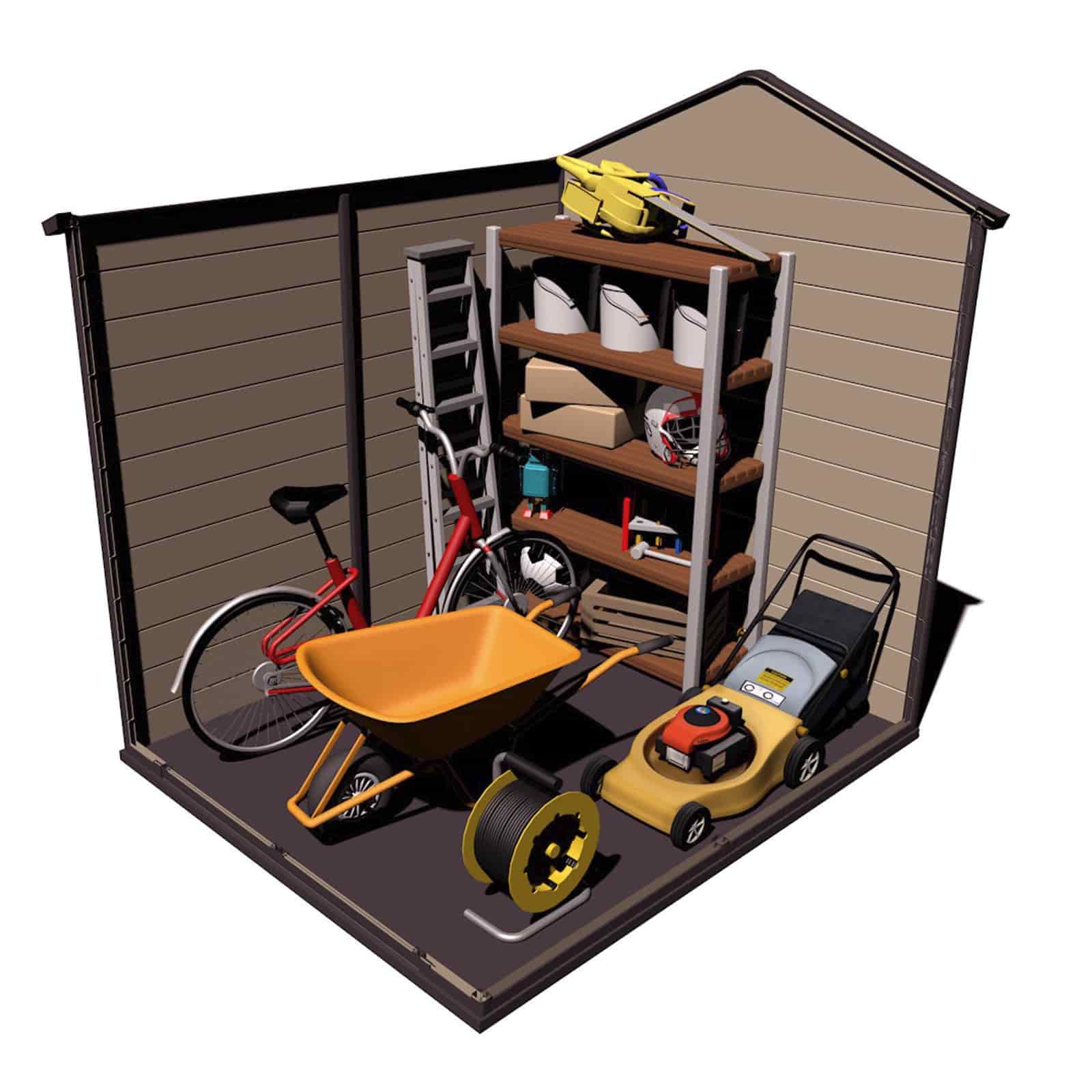 Abrigo de jardim em resina 190x188x225 cm (3,57 m²) Isabella bege Abrigo de jardim em resina 190x188x225 cm (3,57 m²) Isabella bege - Image 3