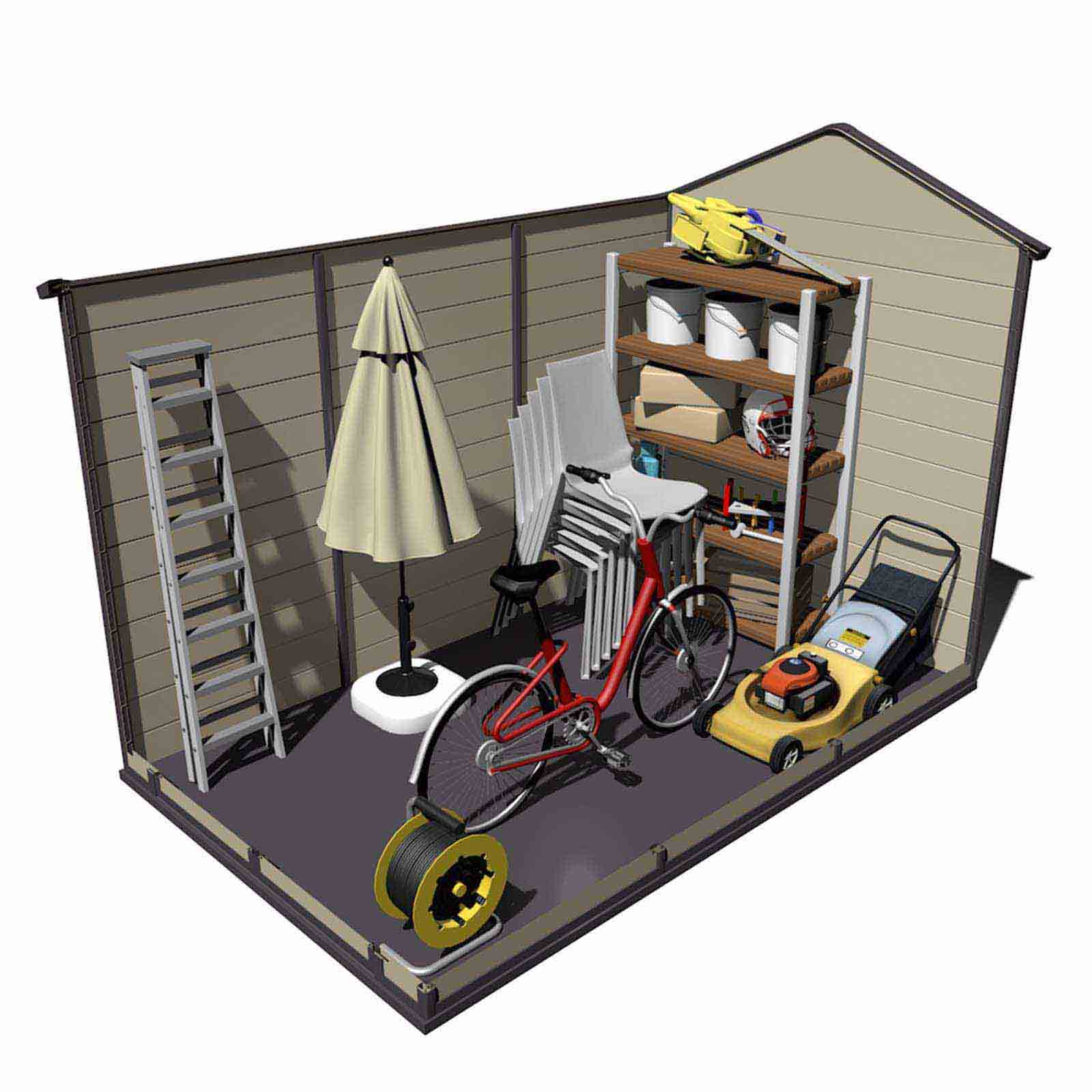 Abrigo de jardim em resina 278x188x225 cm (5,23 m²) Graciella bege Caseta jardín resina 278x188x225 cm (5,23 m² ) Graciella beige