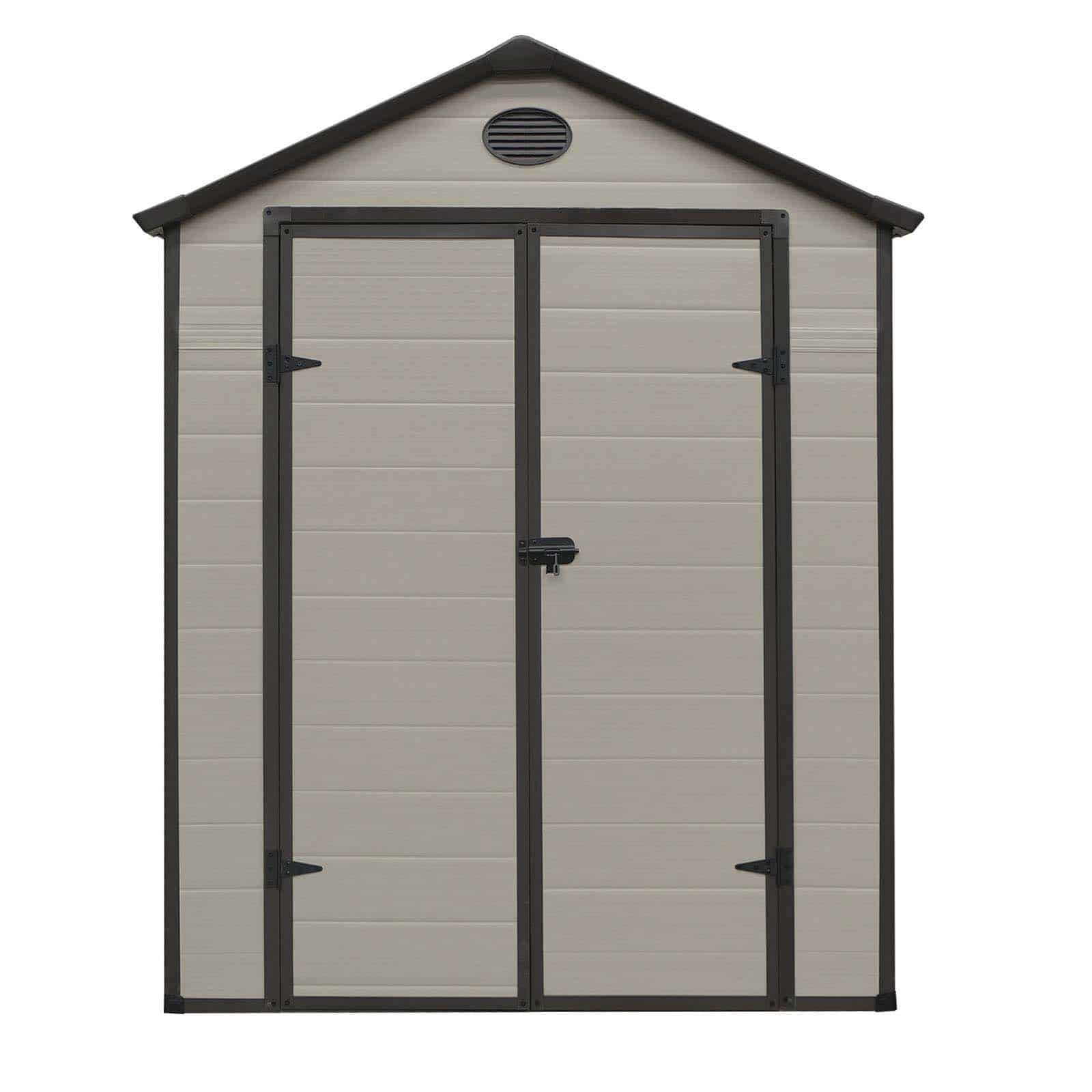 Abrigo de jardim em resina 278x188x225 cm (5,23 m²) Graciella bege Caseta jardín resina 278x188x225 cm (5,23 m² ) Graciella beige