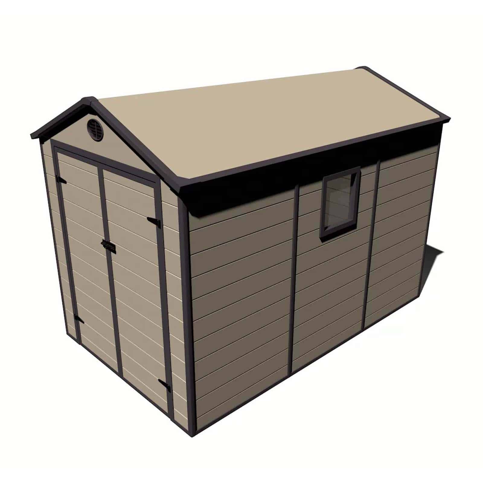 Abrigo de jardim em resina 278x188x225 cm (5,23 m²) Graciella bege Caseta jardín resina 278x188x225 cm (5,23 m² ) Graciella beige