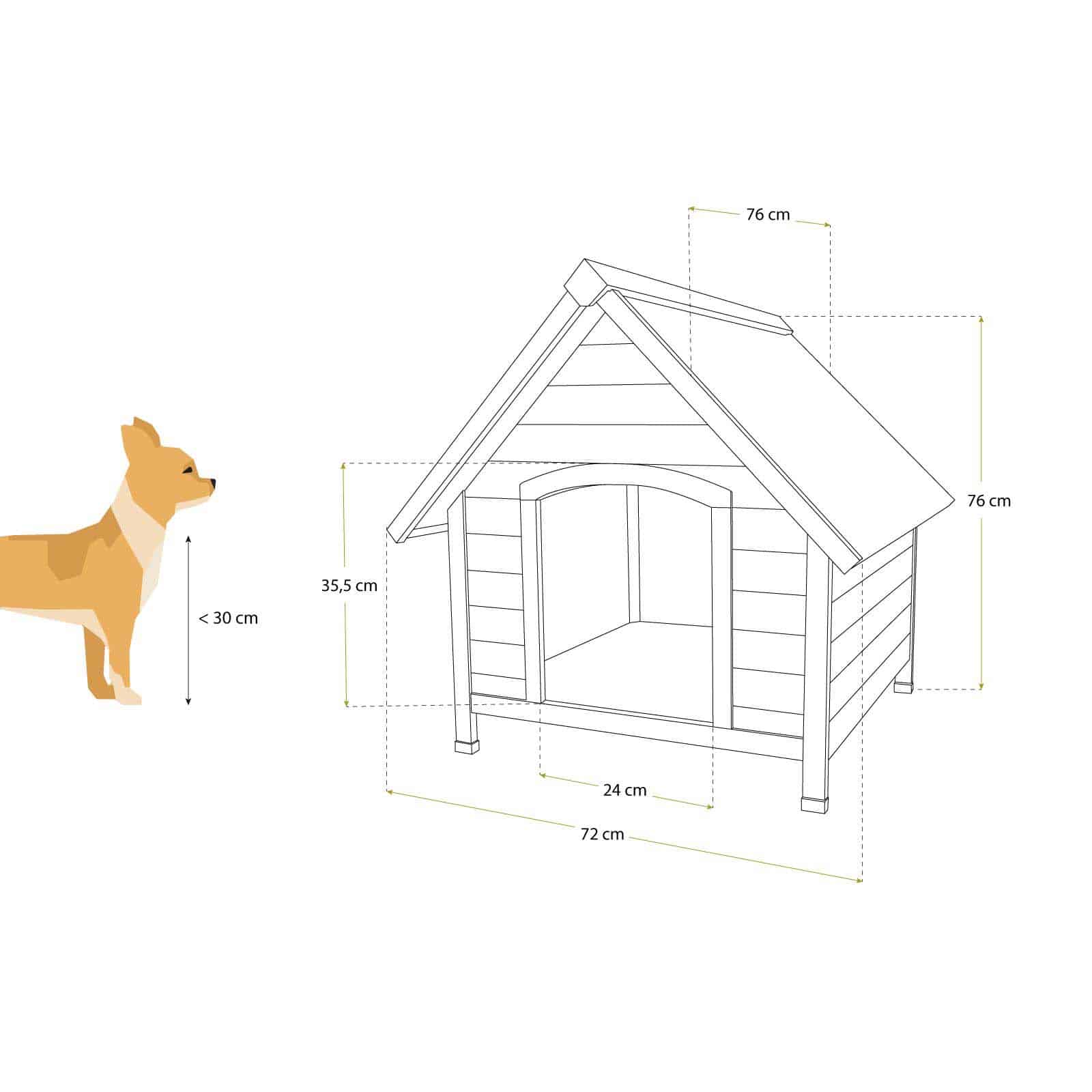 Casota de madeira para cão pequeno 76x72x76 cm Sweet Caseta perro pequeño de madera 76x72x76 cm Sweet