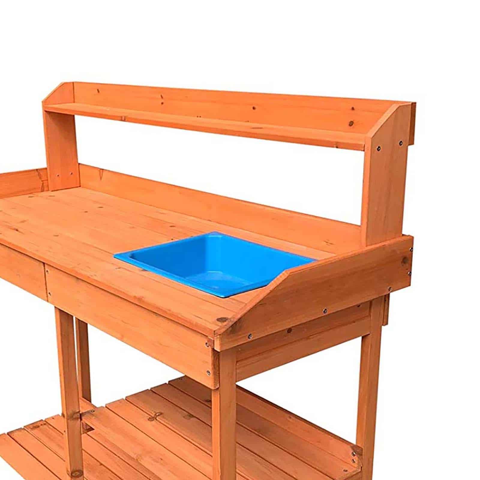 Mesa de jardim em madeira 44x116x125 cm Kalvin Mesa de jardinería de madera 44x116x125 cm Kalvin