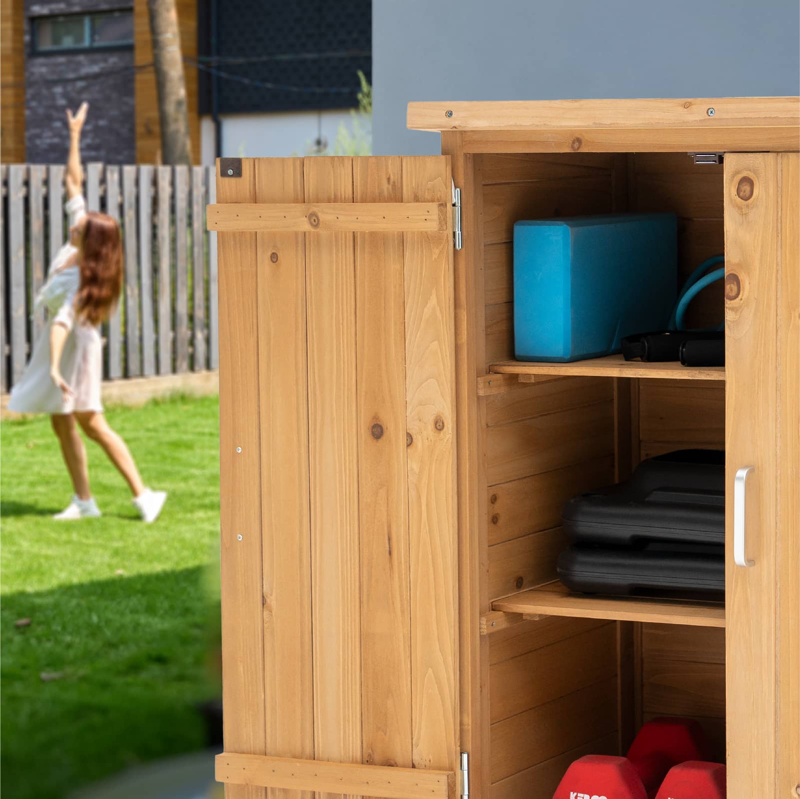 Armário de madeira para exterior 40x75x90 cm Abby Armário de madeira para exterior 40x75x90 cm Abby - Image 2