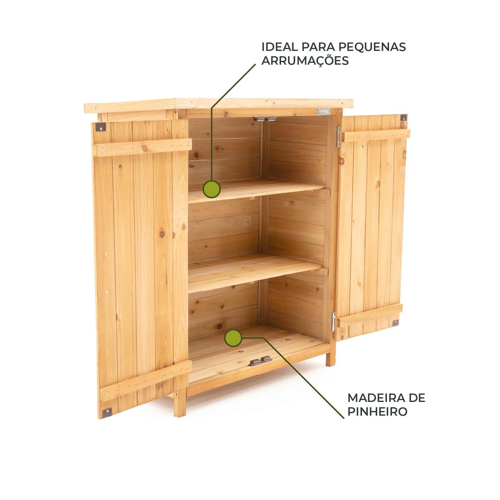 Armário de madeira para exterior 40x75x90 cm Abby Armário de madeira para exterior 40x75x90 cm Abby - Image 5