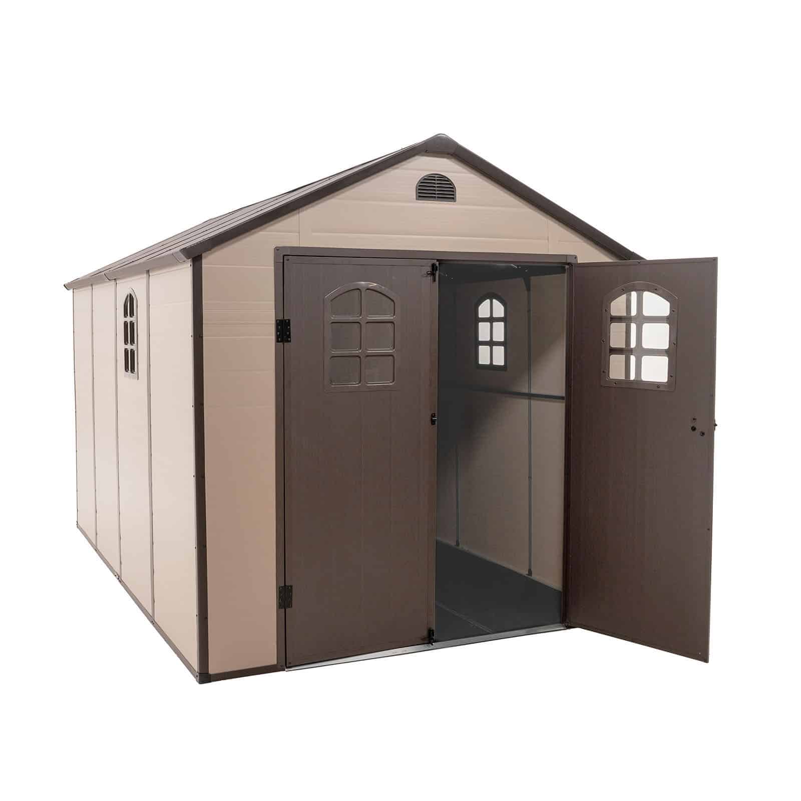 Abrigo de jardim em resina com chão 366x241x238 cm (8,82 m²) Alessia D bege Abrigo de jardim em resina com chão 366x241x238 cm (8,82 m²) Alessia D bege - Image 7