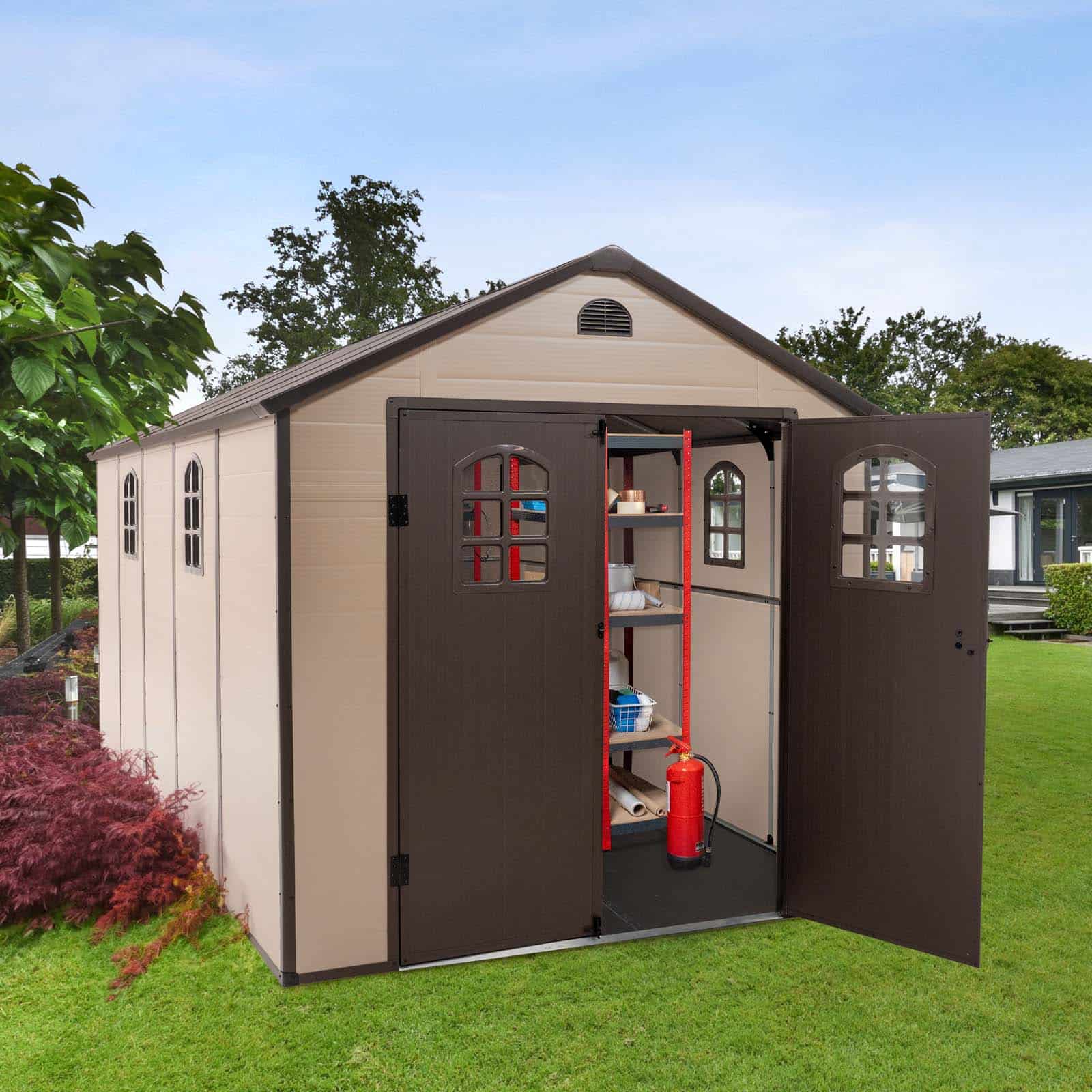 Abrigo de jardim em resina com chão Alessia bege de 11 m² Abrigo de jardim em resina com chão Alessia bege de 11 m² - Image 2