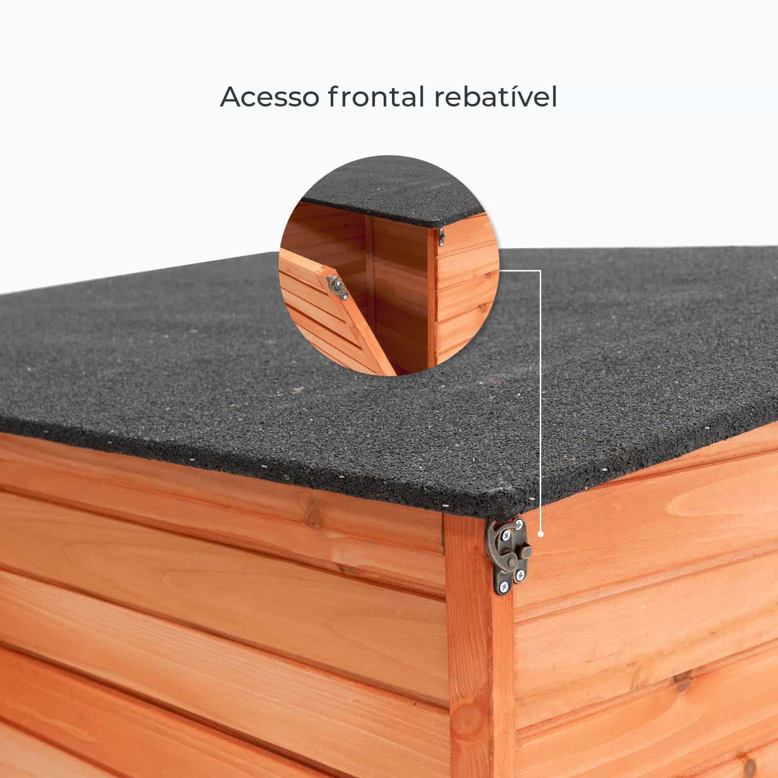 Armário de madeira para exterior modelo baú 91x137x120 cm Pool Armário de madeira para exterior modelo baú 91x137x120 cm Pool - Image 5