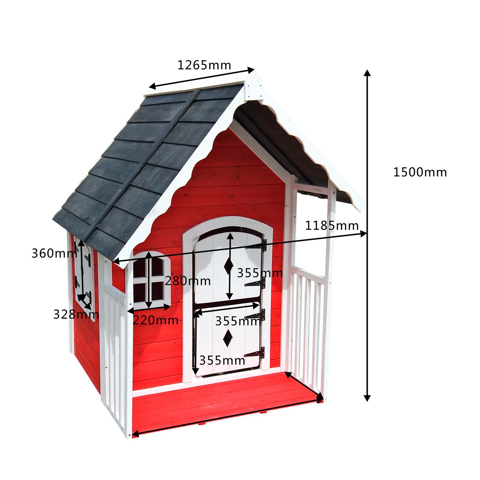 Casa de brincar de madeira 126x118x150 cm (1,56 m²) OUTDOOR TOYS Anny Casita infantil de madera 126x118x150 cm (1,56 m²) OUTDOOR TOYS Anny