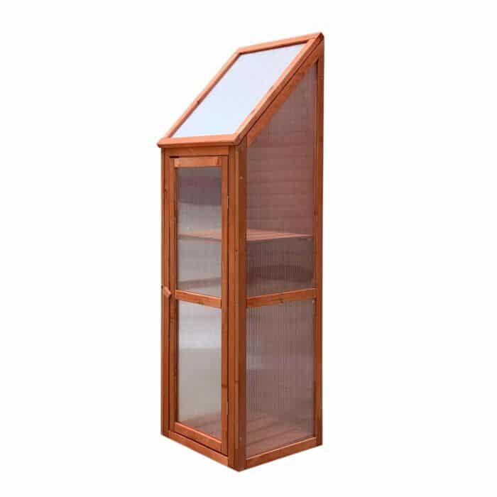 Invernadero de madera y policarbonato vertical 35x41x132 cm Wooden III