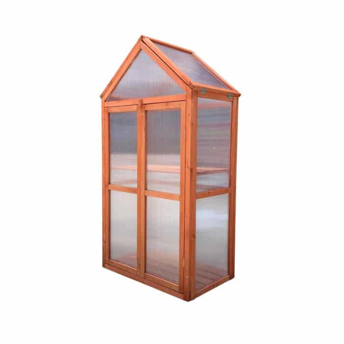 Invernadero de madera y policarbonato 41x70x132 cm Wooden IV