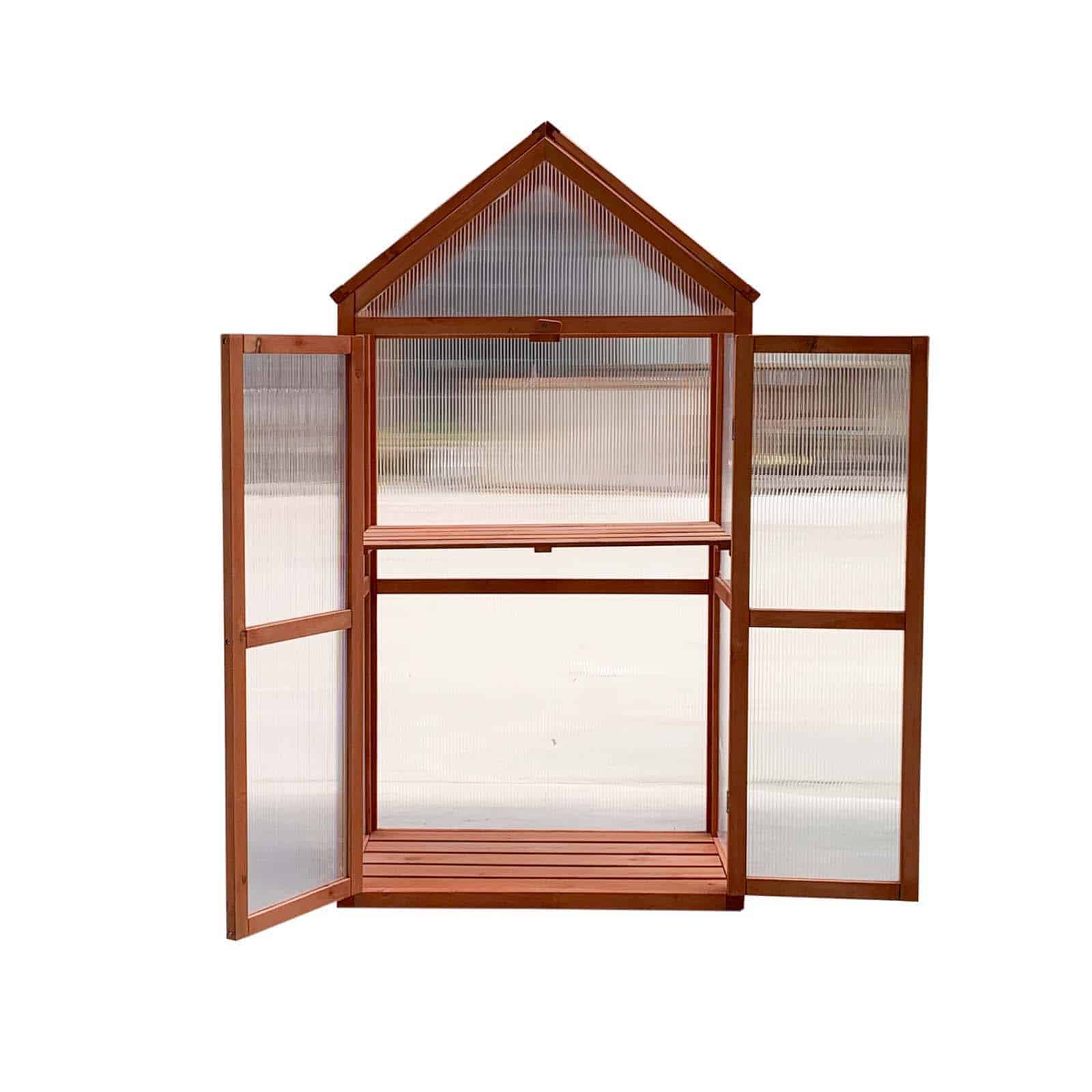 Estufa de madeira e policarbonato 41x70x132 cm Wooden IV Invernadero de madera y policarbonato 41x70x132 cm Wooden IV