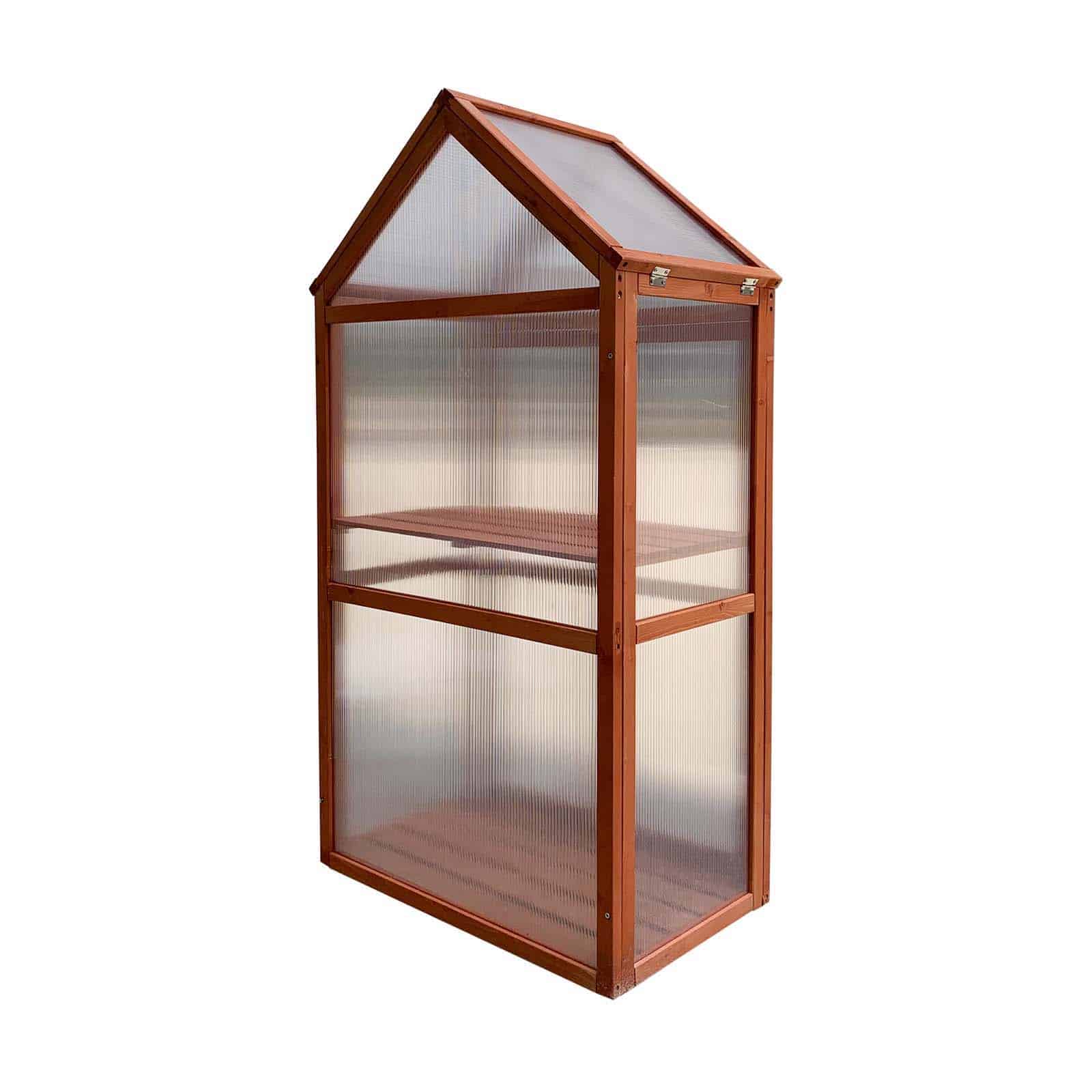 Estufa de madeira e policarbonato 41x70x132 cm Wooden IV Invernadero de madera y policarbonato 41x70x132 cm Wooden IV