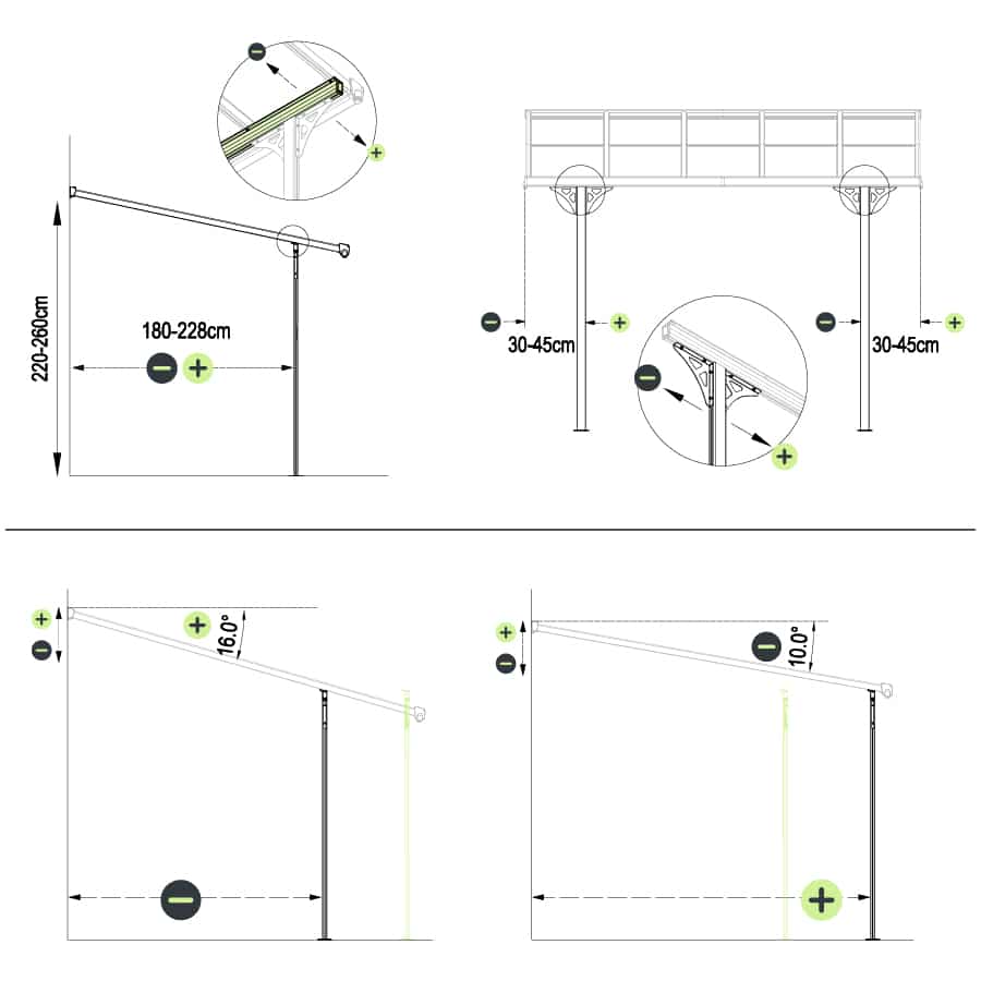 Toldo de parede em alumínio 495x300x225/270 cm (15 m²) Elliot Toldo de parede em alumínio 495x300x225/270 cm (15 m²) Elliot - Image 10