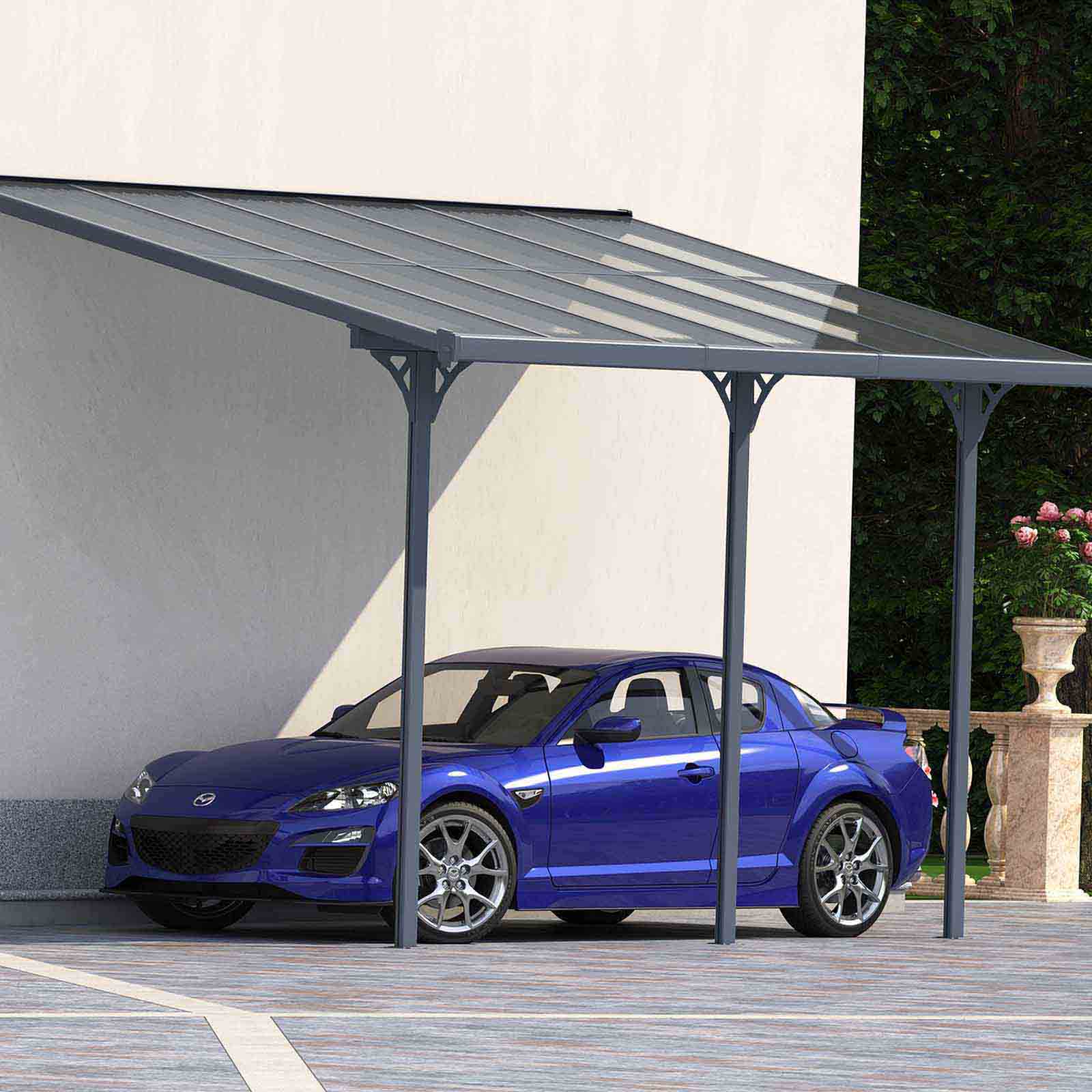 Toldo de parede em alumínio 435x300x225/270 cm (13 m²) Elliot Marquesina de pared de aluminio 435x300x225/270 cm (13 m²) Elliot